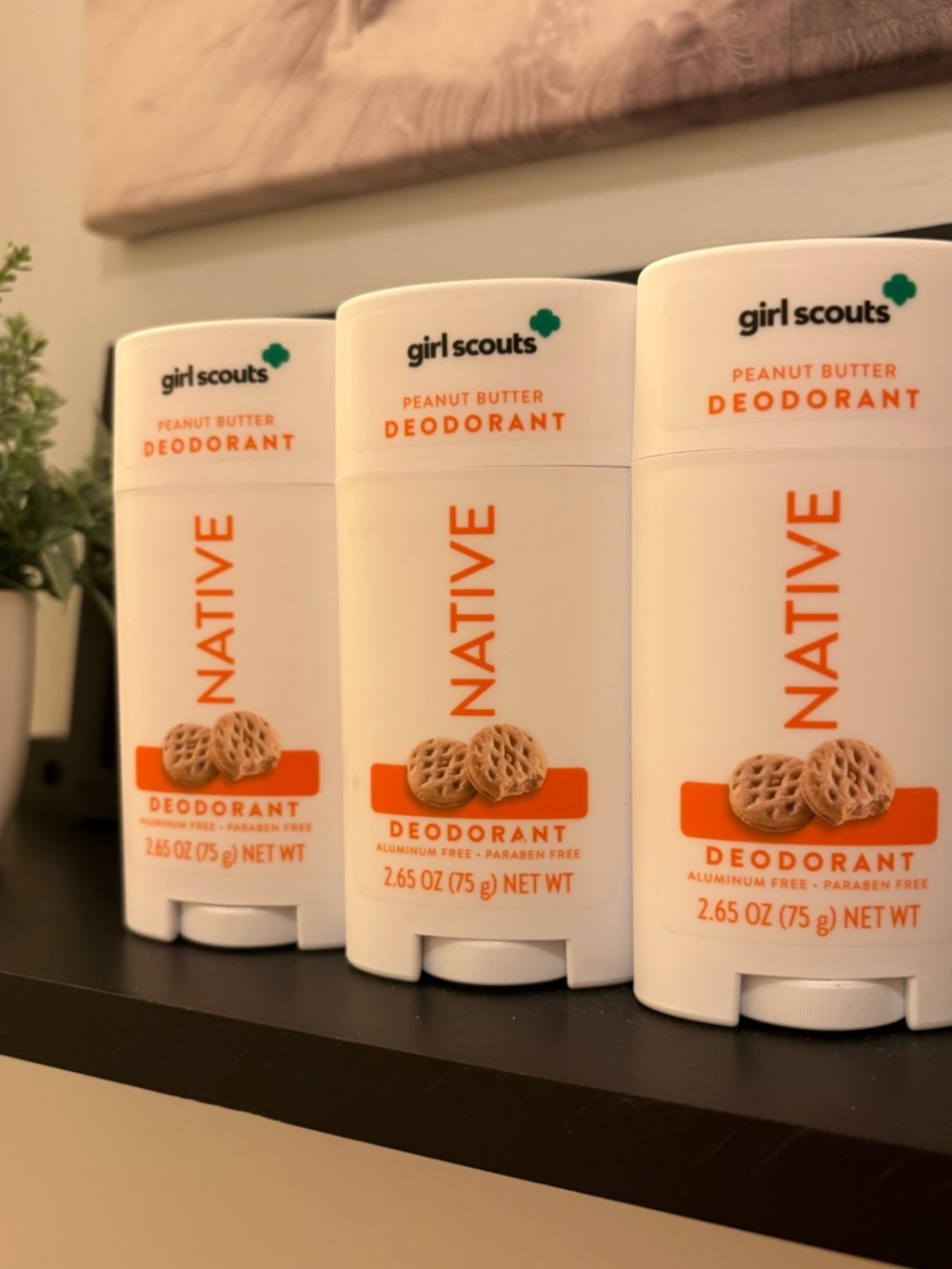 Native x Girl Scouts Peanut Butter Deodorant - 3 count.